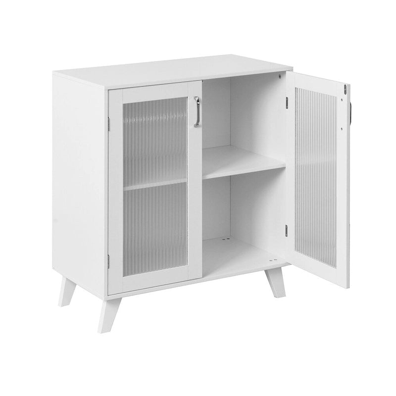Mobile bagno moderno in legno con 2 ante in vetro e ripiano regolabile