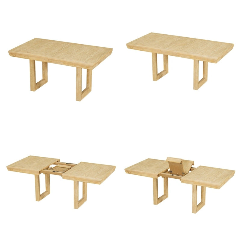 Set da pranzo allungabile da 7 pezzi, 183 cm, con prolunga a farfalla e 6 sedie