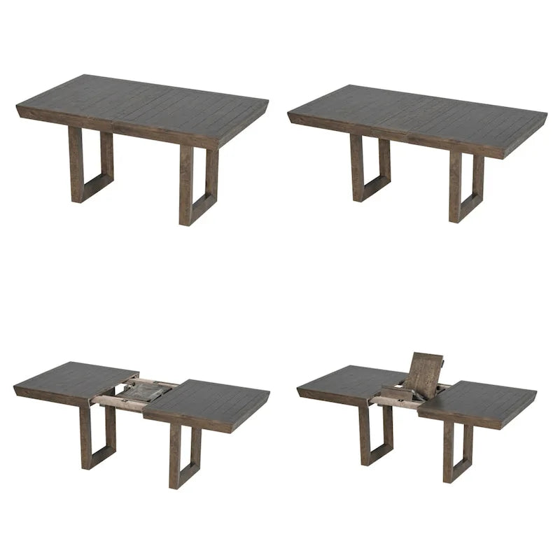 Set da pranzo allungabile da 7 pezzi, 183 cm, con prolunga a farfalla e 6 sedie
