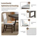 Set da pranzo allungabile da 7 pezzi, 183 cm, con prolunga a farfalla e 6 sedie