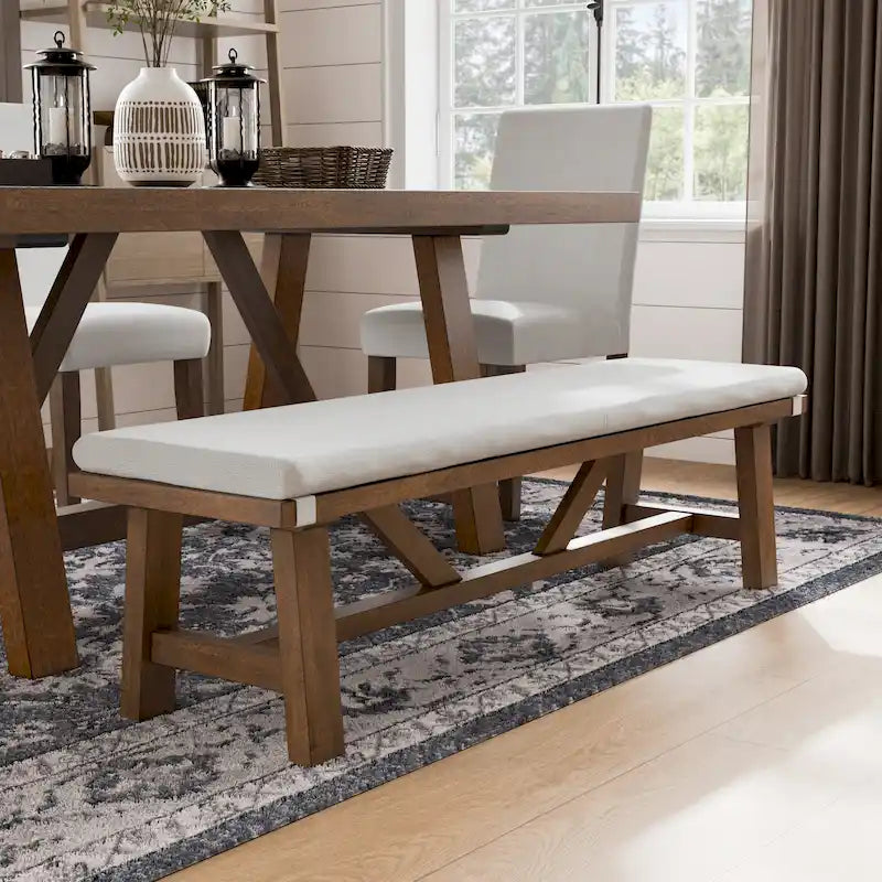 Panca da pranzo imbottita Rustic Ivory