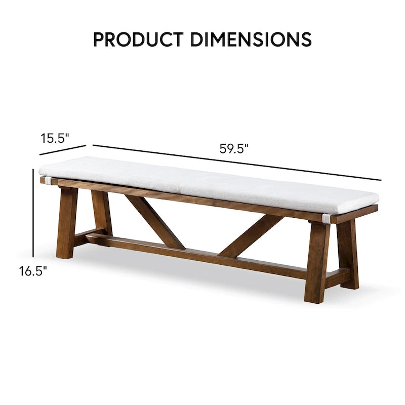 Panca da pranzo imbottita Rustic Ivory