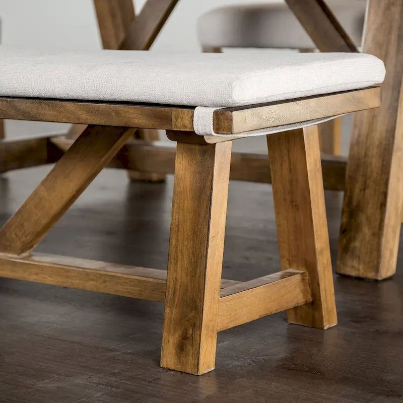Panca da pranzo imbottita Rustic Ivory
