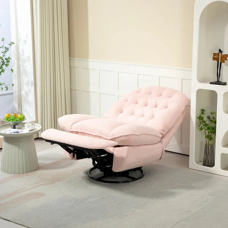 Poltrona reclinabile girevole a 360 gradi in ciniglia moderna, set da 1