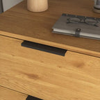 Credenza con 3 cassetti e ripiano regolabile, armadietto moderno con anta, mobile decorativo, colore legno naturale