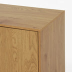 Credenza con 3 cassetti e ripiano regolabile, armadietto moderno con anta, mobile decorativo, colore legno naturale