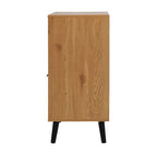 Credenza con 3 cassetti e ripiano regolabile, armadietto moderno con anta, mobile decorativo, colore legno naturale