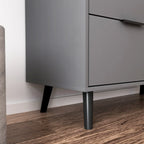 Credenza con 3 cassetti e ripiano regolabile, armadietto moderno con anta, mobile decorativo, colore legno naturale