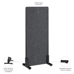 Paravento Privacy Autoportante per Ufficio, 61 cm L x 140 cm H, Divisorio Acustico per Ambienti di Lavoro
