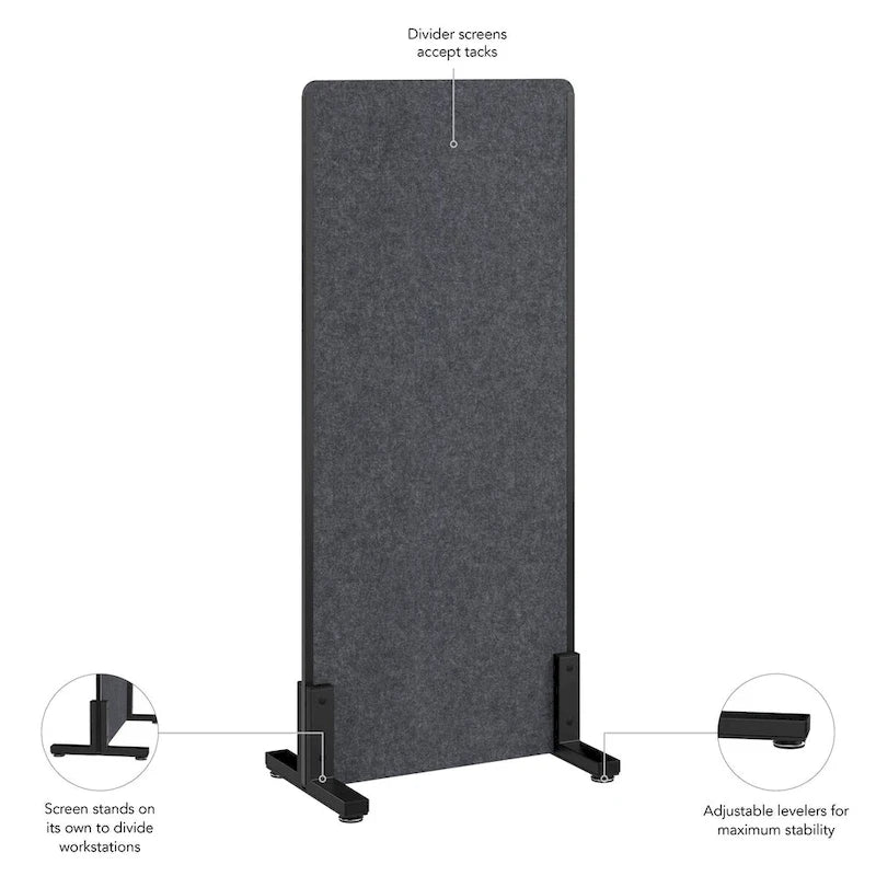 Paravento Privacy Autoportante per Ufficio, 61 cm L x 140 cm H, Divisorio Acustico per Ambienti di Lavoro